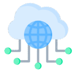 Ícono de nube y almacenamiento empresarial