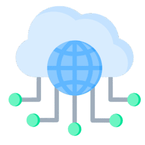 Ícono de nube y almacenamiento empresarial