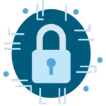 Ícono de seguridad digital y ciberseguridad corporativa